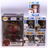 Funko: A collection of six Funko Pop! Star Wars boxed figures to comprise: Princess Leia 04,