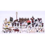 Britains: A collection of assorted lead and plastic figures to include various farm animals,