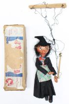 Pelham: A boxed Pelham Puppet, Witch, Type SM, label has been mostly removed. Puppet string has