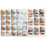 Diecast: A collection of approx. 40 Hot Wheels, Matchbox, and Majorette carded vehicles to