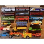Diecast: A collection of assorted diecast vehicles to include Corgi, Dinky, etc, some TV related