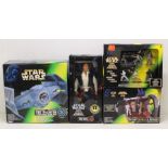 Star Wars: A collection of four boxed Star Wars items to comprise: Darth Vader's TIE Fighter;
