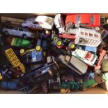 Diecast: A good quantity of playworn diecast vehicles to include Corgi, Dinky, Matchbox, etc. Please