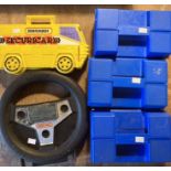 Diecast: A collection of assorted diecast vehicles in five carry cases. Containing approximately 100