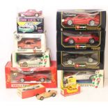 Bburago: A collection of assorted Bburago boxed vehicles to include: Ferrari 250 GTO, Ferrari F40,