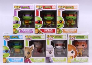 Funko: A collection of seven Funko Pop! Teenage Mutant Ninja Turtles (TMNT) boxed figures to