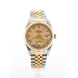 Rolex - a gentleman's Rolex Oyster Perpetual DateJust automatic wristwatch, bi metal with round
