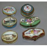 3 Halcyon days enamel boxes together with 3 continental boxes , 2 of the Halcyon days are limited