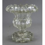 19th C heavy crystal glass vase 17.5 cm high (1) Condition good .