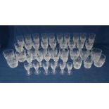 Large 43 piece suite of Waterford crystal cut glass glasses , marked Waterford to the bases  .  10