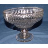 Large Irish cut glass bowl , c1825 . Almost identical examples are found in the Museum of