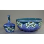 Minton secessionist vase and bowl , circa 1900 , factory marks to bases . vase 12.5cm high bowl 21cm