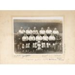 Derby County: A signed Derby County team photograph, pictured with the F.A. Cup after the 1946