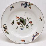 Meissen 19th Century hand painted dish with butterfly detail