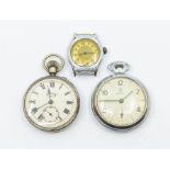 Three various early to mid 20th Century "Services" watches including a  Colonial steel watch head; a