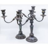 A pair of Victorian style Electro plated candelabra, stamp Viner's of Sheffield (2) wear to