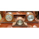 Three Napoleon hat 1930's mantle clocks