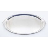 A mid 20th Century Austrian silver plate oval tray, raised border, stamped by Arthur Krupp,