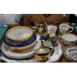 A collection of Coalport china wares including meat plate, along with hand painted early 20th