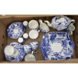 Royal Crown Derby early 20th Century blue and white Chinese pattern tea service with teapot,