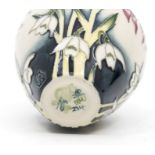 Small Moorcroft vase, circa 2004 with lily detail, cream ground