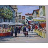 E Anthony Orme, British (1945-), a substantial original pastel of a Florence street scene, signed