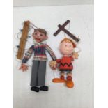 A circa 1966 Pelham puppet of Charlie Brown, along with another Pelham 1960's puppet (2)