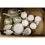 A Royal Doulton part Rondelay tea service to include: 11 cups, 9 saucers, two sugar bowls and cover,