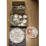 A collection of Royal Crown Derby items including twelve cups and saucers, plates etc