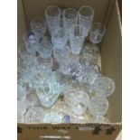 A collection of cut and crystal glasses including tumblers