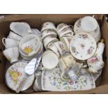 Minton Marlow tea set along with Collingwoods china tea set, a 1930's Coalport cottage and