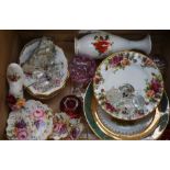 A mixed collection of ceramics and glass to include Royal Albert Old Country Roses, Royal Doulton,