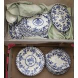 A Delft Woods and Sons Edwardian blue and white dinner service