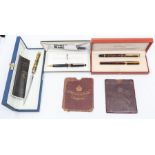 Mont Blanc; boxed writing pencil with lead refills, along with Dupont 18ct nibbed pen and pencil