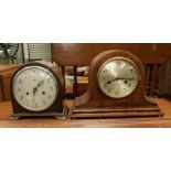 Two 1930's mantle clocks including a Bakelite, both with Arabic numerals, 8 day