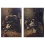 George Armfield (1808-1893), a pair, Terriers After The Rats, signed, oil on canvas, approx 44cm x