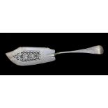 An early Victorian Old English pattern silver fish slice, the blade with geometric pierced