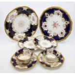 A Coalport cobalt blue batwing part dinner service, pattern no: 2665 to include: 5 dinner plates,