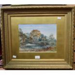 Alfred A Peace watercolour in gilt frame