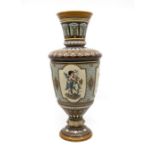 A Mettlach Villeroy & Boch Arts & Crafts period vase (AF)