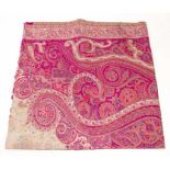 A pink paisley shawl, approx 220cm x 100cm