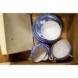 A Czech decorative tea set along with Japanese blue and white tea set with a stone ware jar