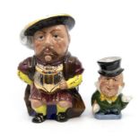 A limited edition large Staffordshire Ceramics character jug modelled as Henry VIII seated, gilt