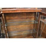 An early 20th Century Art Deco style glass fronted cabinet in mahogany, having two glazed doors