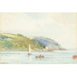 Bernard F Gribble Bay view with boats watercolour, 16 x 24cm  signed lower left  (Condition: