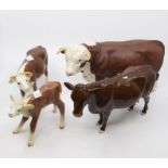 Collection of four John Beswick bulls and cows no chips or cracks