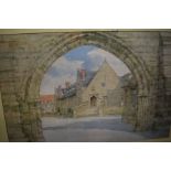 A 19th Century framed etching of Repton Church and school, 12th Edition of the Arch at Repton and