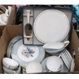 Royal Worcester dinner service, light blue ground, with floral detail