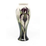 Moorcroft vase, circa 2008, signed to base by artist, cream ground flower detail and with box