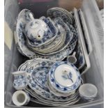 A large collection of German Hutschenreuther Meissen style blue and white onion pattern including